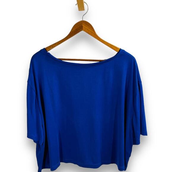 Silence Noise Minimalist Clean Girl Modern Royal Blue Relaxed Top L New - Picture 4 of 10